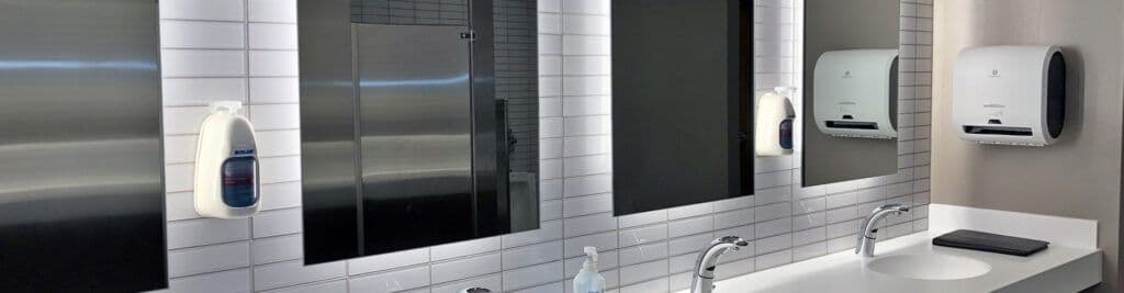 Regardless of whether you’re designing a brand new restroom or remodeling an existing one, the state of your facility’s restroom impacts clientele more than you may believe. According to a survey from Harris Interactive for SCA Tissue North America, 50% of customers who have a negative experience with a facility’s restroom will tell their family and friends. And, 3 out of 10 of those who have a bad restroom experience will never go back to that facility again. This makes it incredibly important to make a good first impression with your restroom.
That’s why we’ve created the ultimate guide to commercial restroom renovations. Before you start your renovation make sure you think through these items.